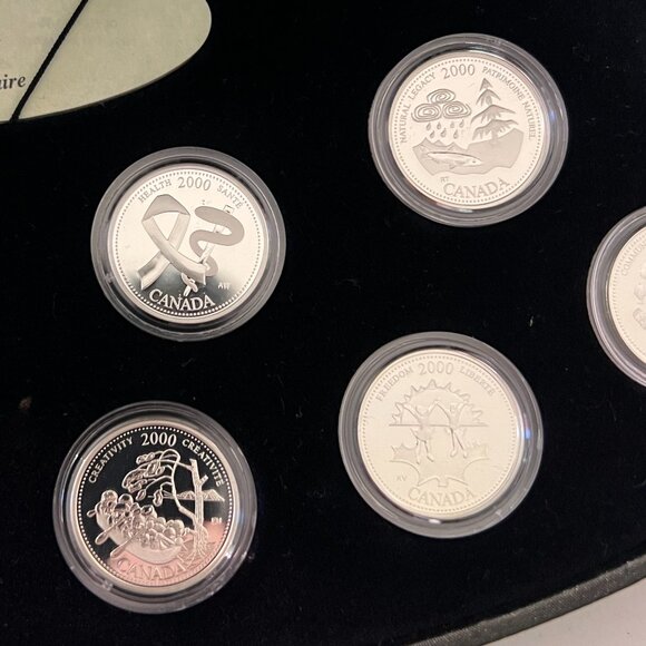 Canada 2000 Millennium 0.925 Sterling Silver 12 x 25¢ Coin Set + Case & COA! - Picture 5 of 16